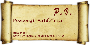 Pozsonyi Valéria névjegykártya