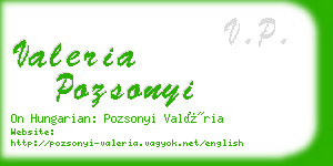 valeria pozsonyi business card